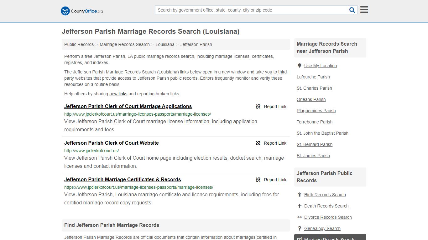 Marriage Records Search - Jefferson Parish, LA (Marriage ...