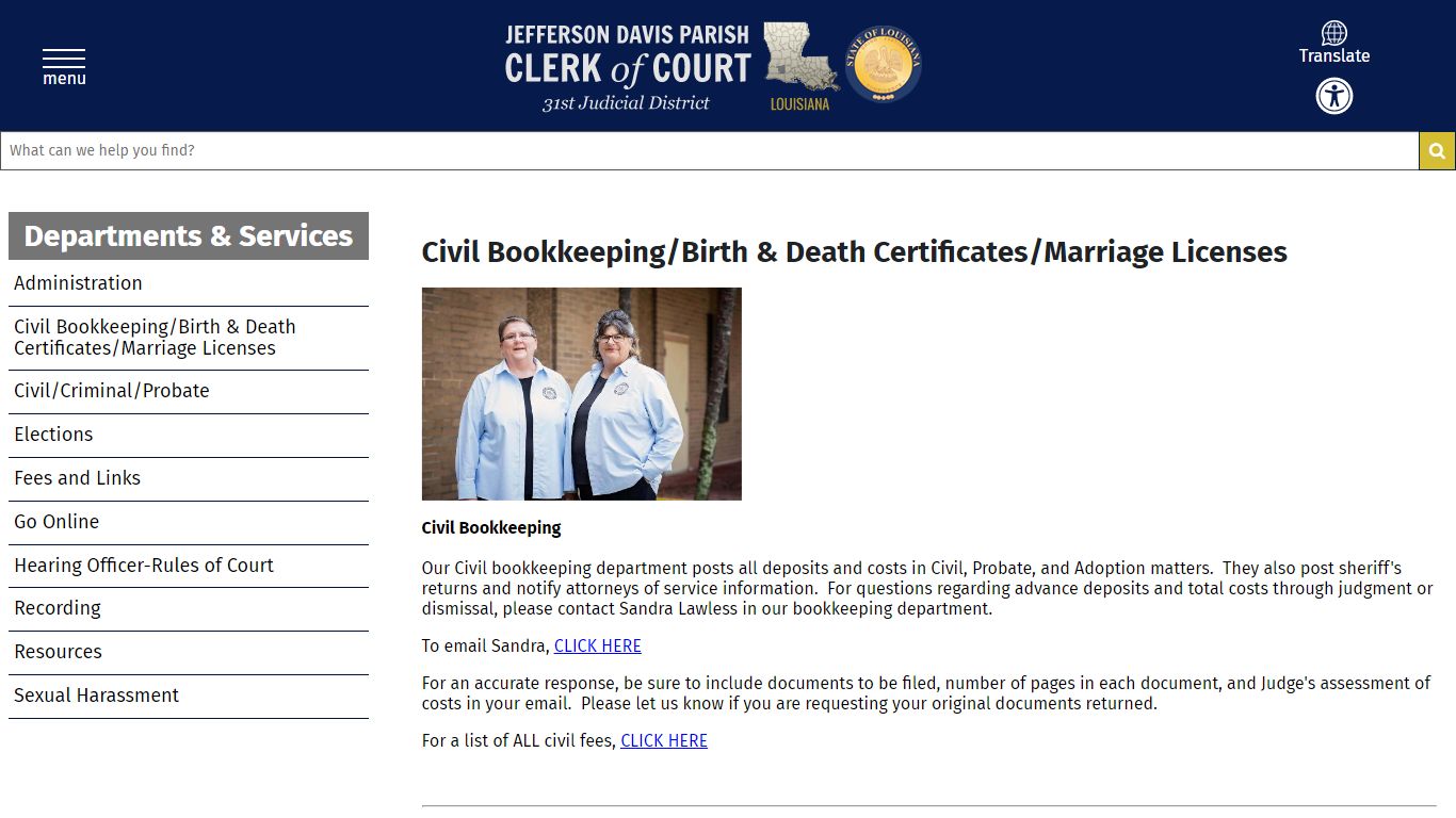Civil Bookkeeping/Birth & Death Certificates/Marriage ...